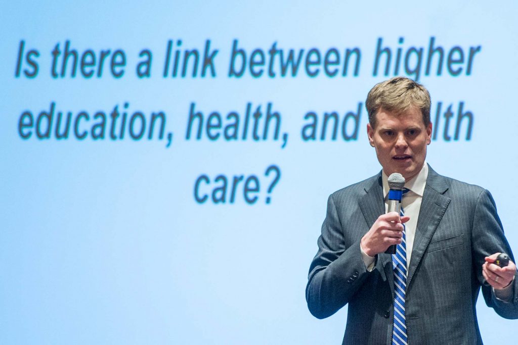 Bryce Ward speaks at the 2018 Economic Outlook Seminar in Missoula. (Todd Goodrich)